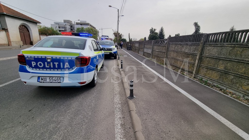 Șofer cu permisul suspendat, dat de gol de un pieton după un incident în trafic, în municipiul Satu Mare