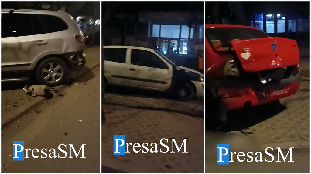 VIDEO. Un tânăr beat și drogat a provocat un accident în lanț pe o stradă din Satu Mare. A fost condamnat la închisoare cu suspendare