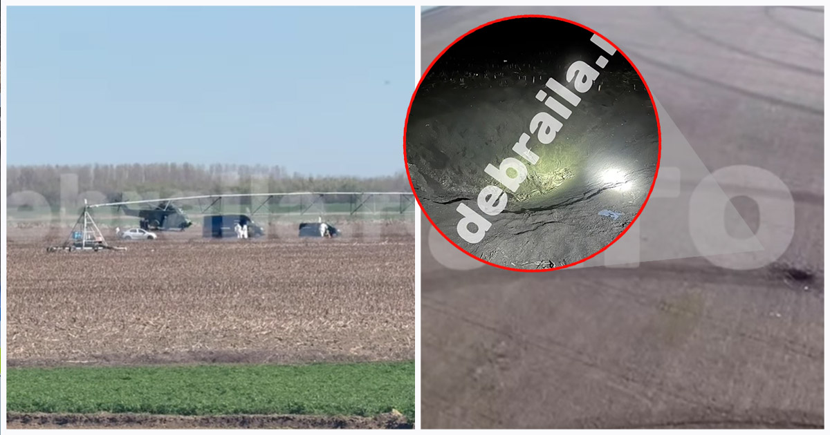 VIDEO. Imagini cu craterul format de presupusa dronă militară prăbușită pe Insula Mare a Brăilei