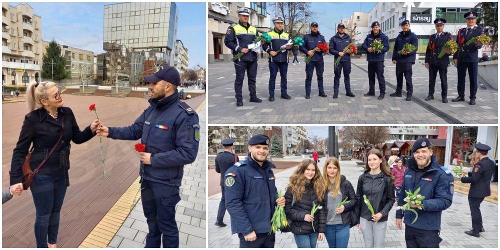 FOTO. Desant al Poliției, Jandarmeriei, Pompierilor în centrul Sătmarului! Nu a scăpat nicio femeie :)