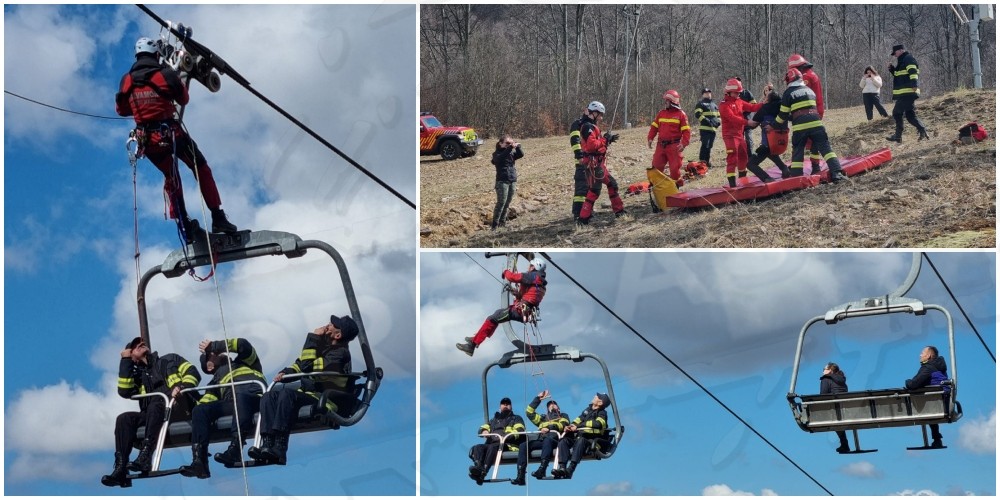 FOTO. Mobilizare Salvamont și ISU Satu Mare pe pârtia de la Luna Șes