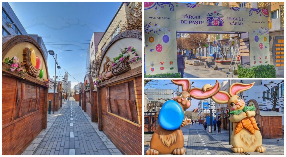 FOTOGALERIE. Imagini superbe. Târg de Paște, plin de culoare, în centrul municipiului Satu Mare