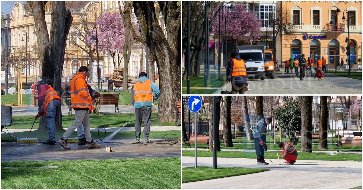 FOTO/VIDEO. Centrul Vechi al municipiului Satu Mare se spală! Când se va deschide, pregătiri pentru inaugurare