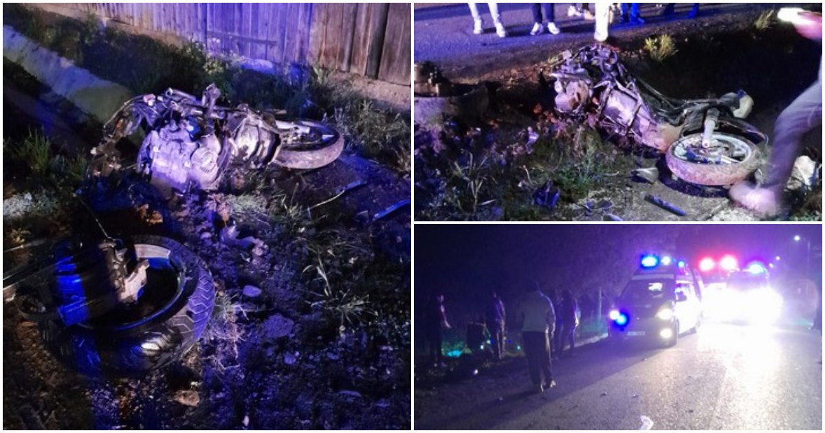 FOTO. Accident cumplit în țară. Doi tineri au murit. S-au izbit cu motoscuterul într-un podeț
