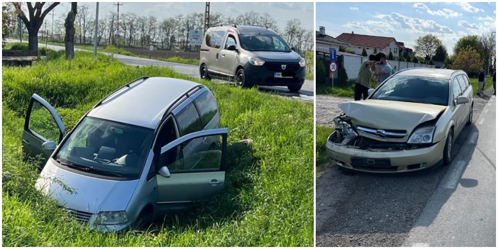 FOTO. Accident în lanț pe Drumul Odoreului. O mașină a ajuns în șanț