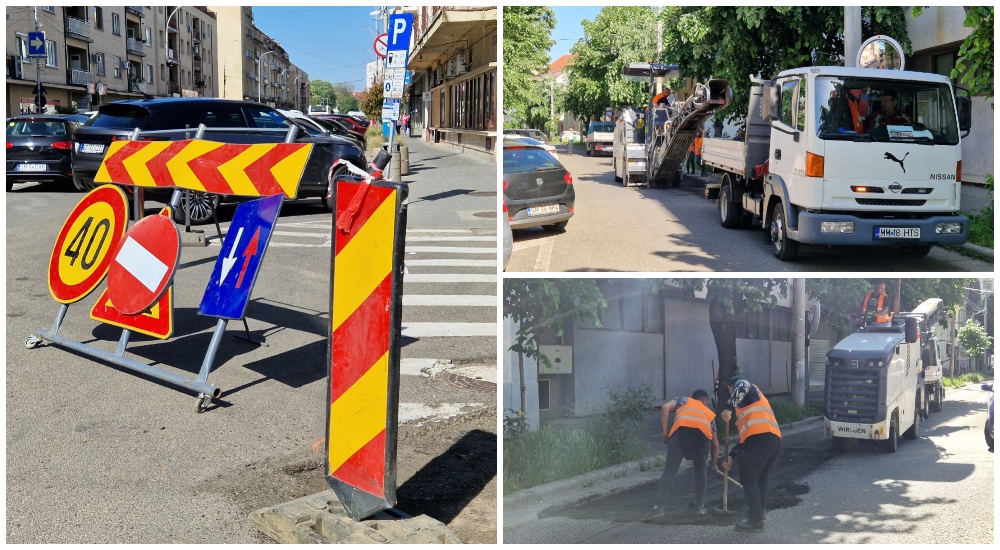 FOTOGALERIE. Blocaje în centrul municipiului Satu Mare. Străzi închise temporar