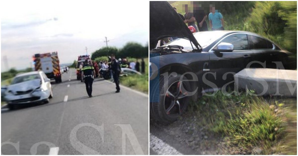 FOTO/VIDEO. Accident aproape de limita cu Satu Mare. Impact violent între două mașini