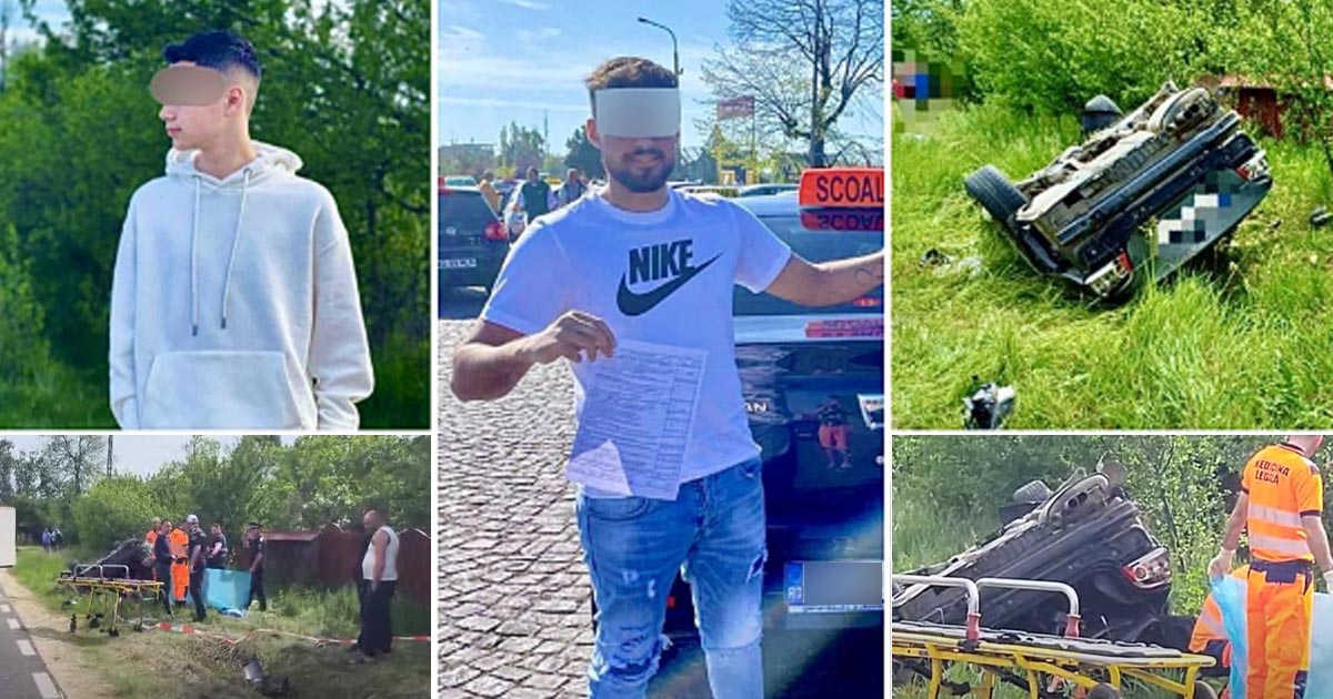 VIDEO. O nouă tragedie pe șoselele din țară. Doi tineri (15 și 19 ani) au murit. S-au izbit cu BMW-ul de un copac