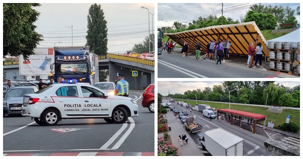 FOTO/VIDEO. S-a închis centrul, se montează terasele de Ziua Orasului Satu Mare