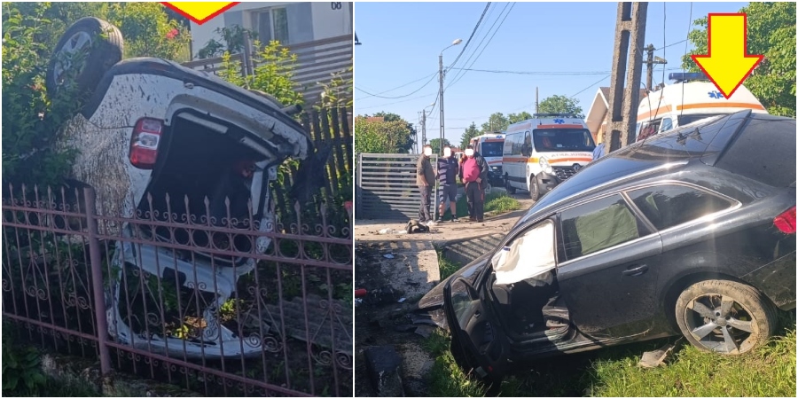 FOTO. Cum s-a produs teribilul accident de astăzi, din județul Satu Mare. Doi tineri răniți