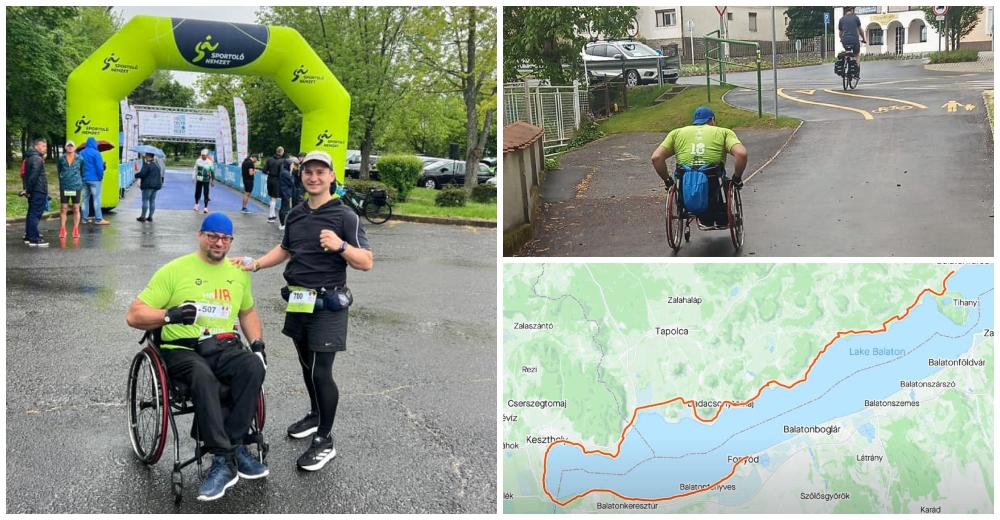 RESPECT. Bogdan, un sătmărean în scaun cu rotile, a parcurs 107 km la un ultramaraton