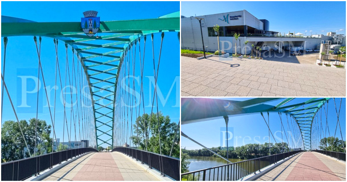 FOTO/VIDEO. Pasarela pietonală s-a deschis oficial. Sătmărenii, invitați la plimbare