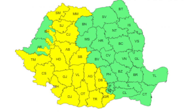 HARTĂ. Ciclonul care a făcut ravagii în Europa a ajuns în România. Ploi, vijelii și grindină în Satu Mare