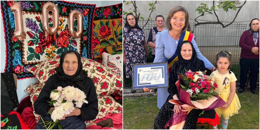 FOTO. La mulți ani, doamna Maria! Sătmăreanca a împlinit 100 de ani