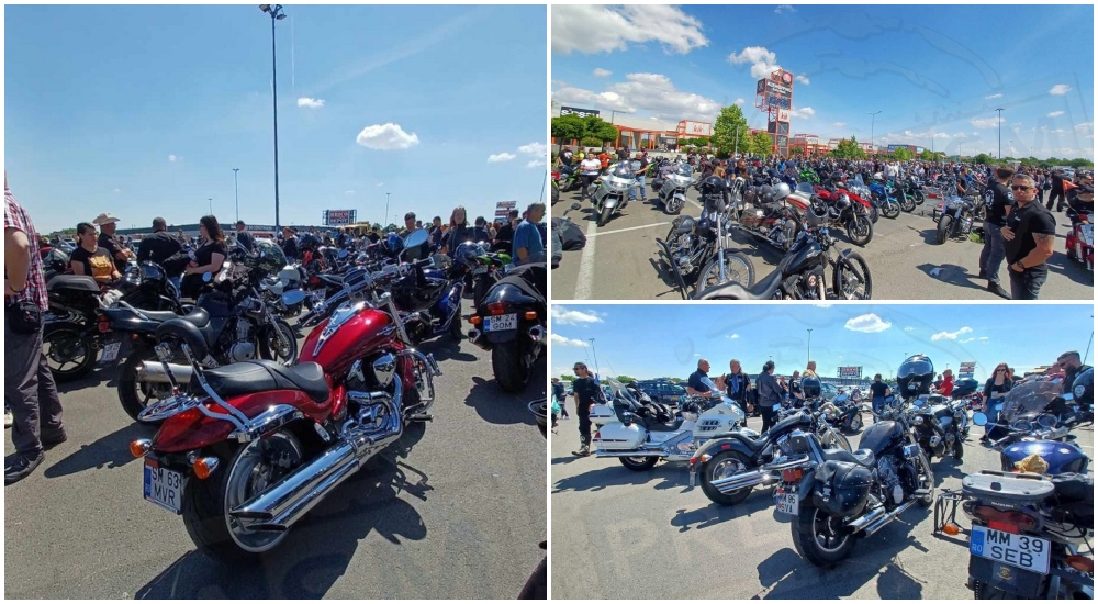FOTO/VIDEO. Nebunie pe două roți. Sute de motocicliști au cucerit municipiul Satu Mare