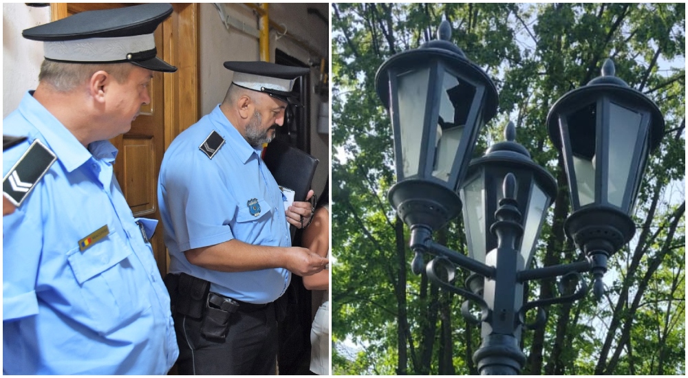 FOTO. Au apărut primele distrugeri în Piața Libertății. Vandalii, ”arși” exemplar de Poliția Locală