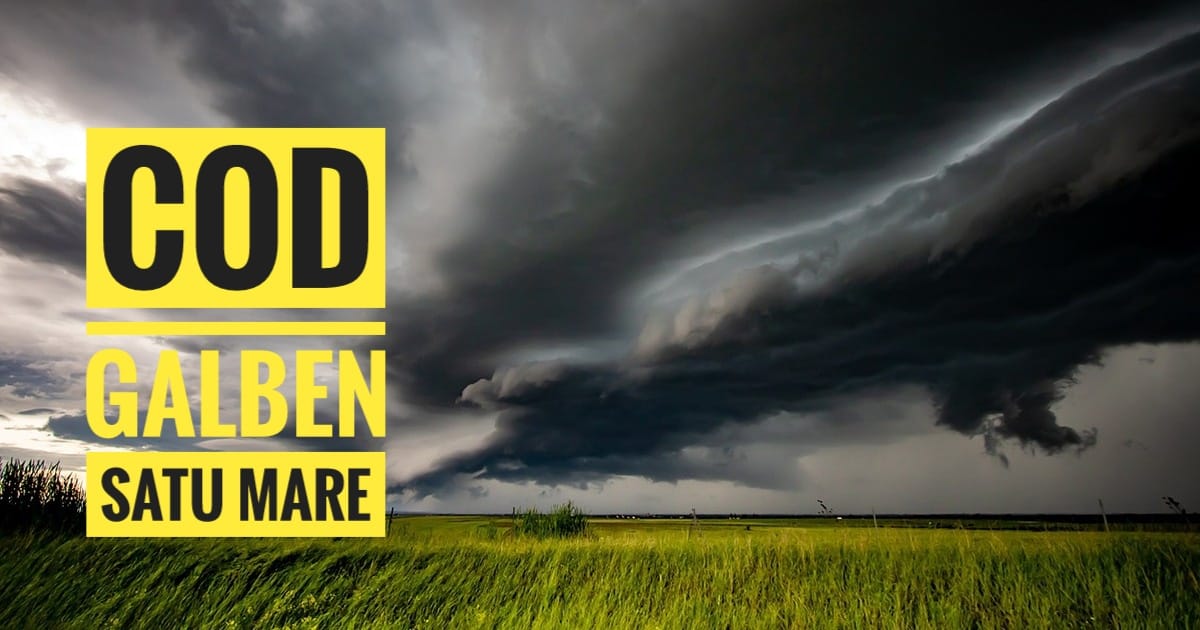 Cod galben de furtună la Satu Mare. Când intră în vigoare avertizarea meteo