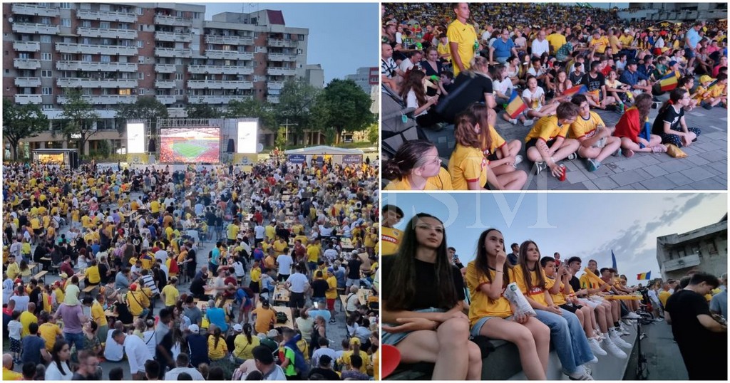FOTO/VIDEO. 🇷🇴 HAI ROMÂNIA! Sute de suporteri sătmăreni, în centrul orașului pentru meciul cu Belgia