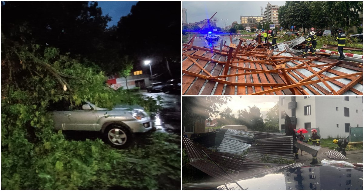 FOTO/VIDEO. Ploile și vijelii au făcut ravagii în țară: case inundate, acoperișuri smulse de vânt, alunecări de teren și copaci căzuți