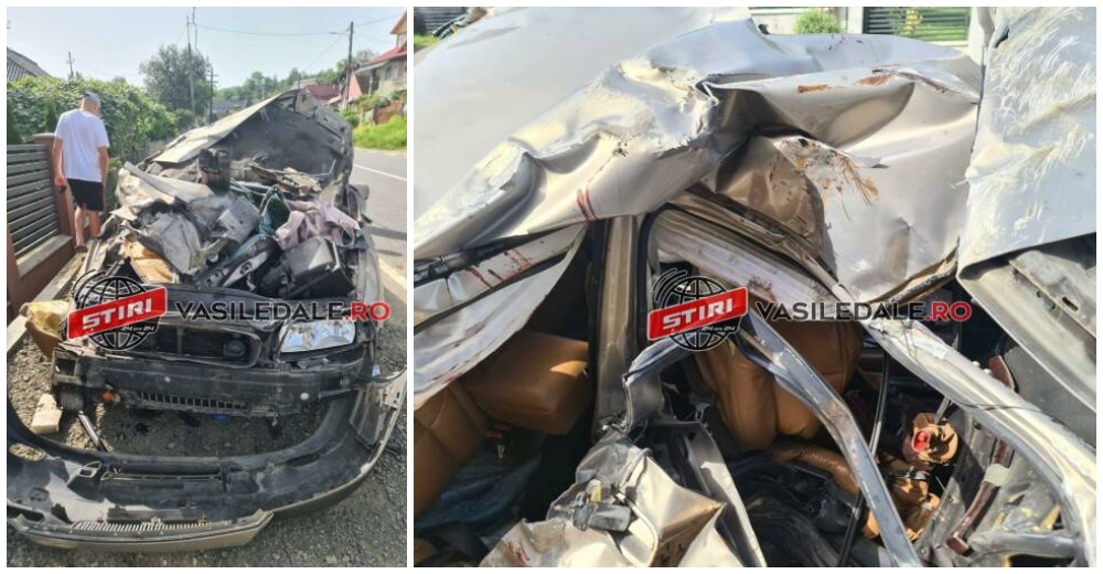 VIDEO. Accident mortal pe DN19. Tânăr proiectat din mașina care a lovit un stâlp. Alți doi tineri răniți grav