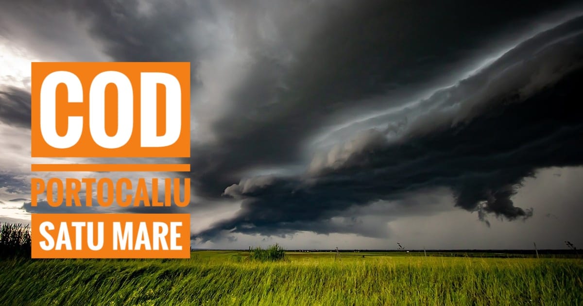 Cod portocaliu de furtună la Satu Mare. Rămâne valabilă și avertizarea de caniculă