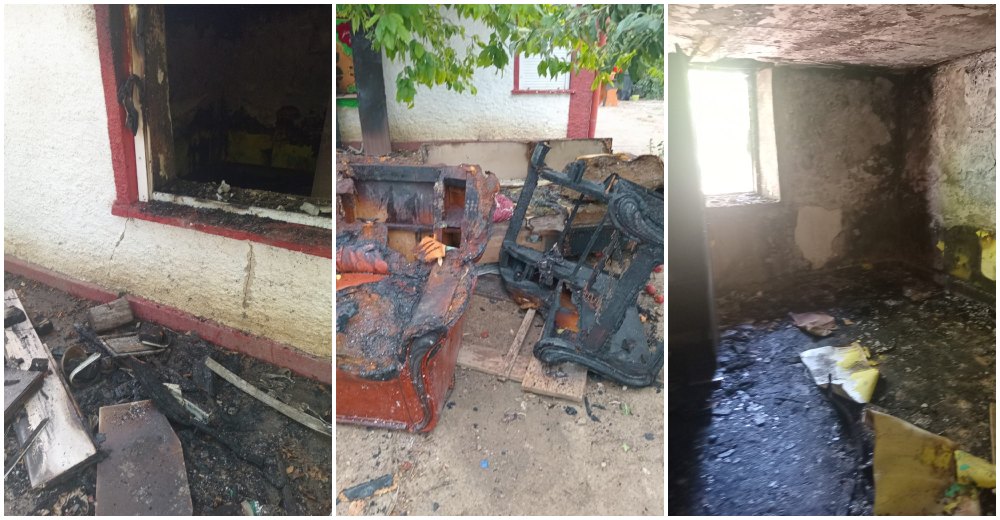 FOTO. O familie din județul Satu Mare are nevoie de ajutor după ce casa lor a ars