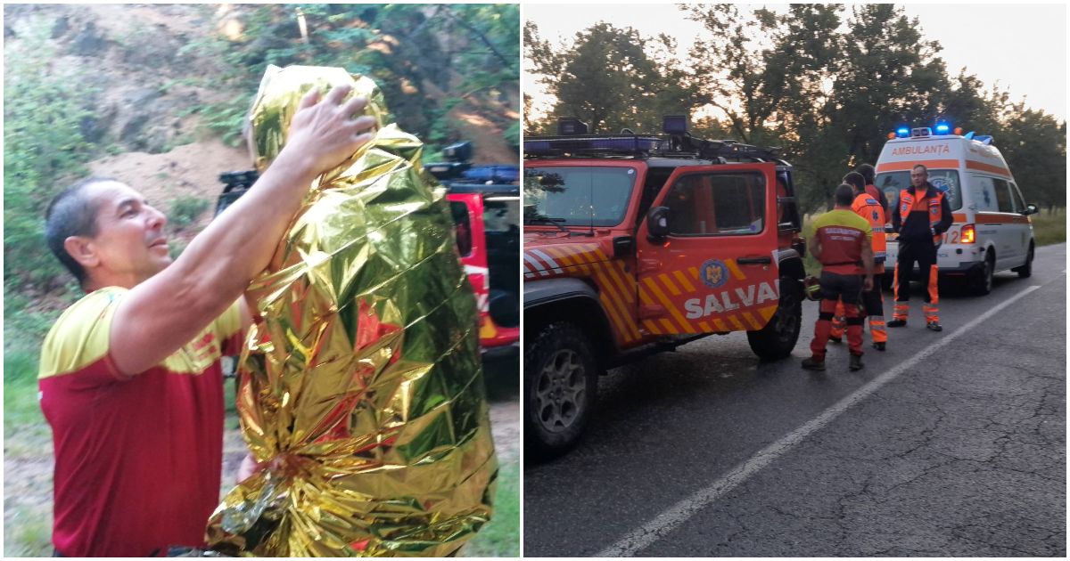 FOTO. Tânăr ucrainean salvat de pe o stâncă de salvamontiștii sătmăreni. Au salvat și un vârstnic rătăcit prin pădure