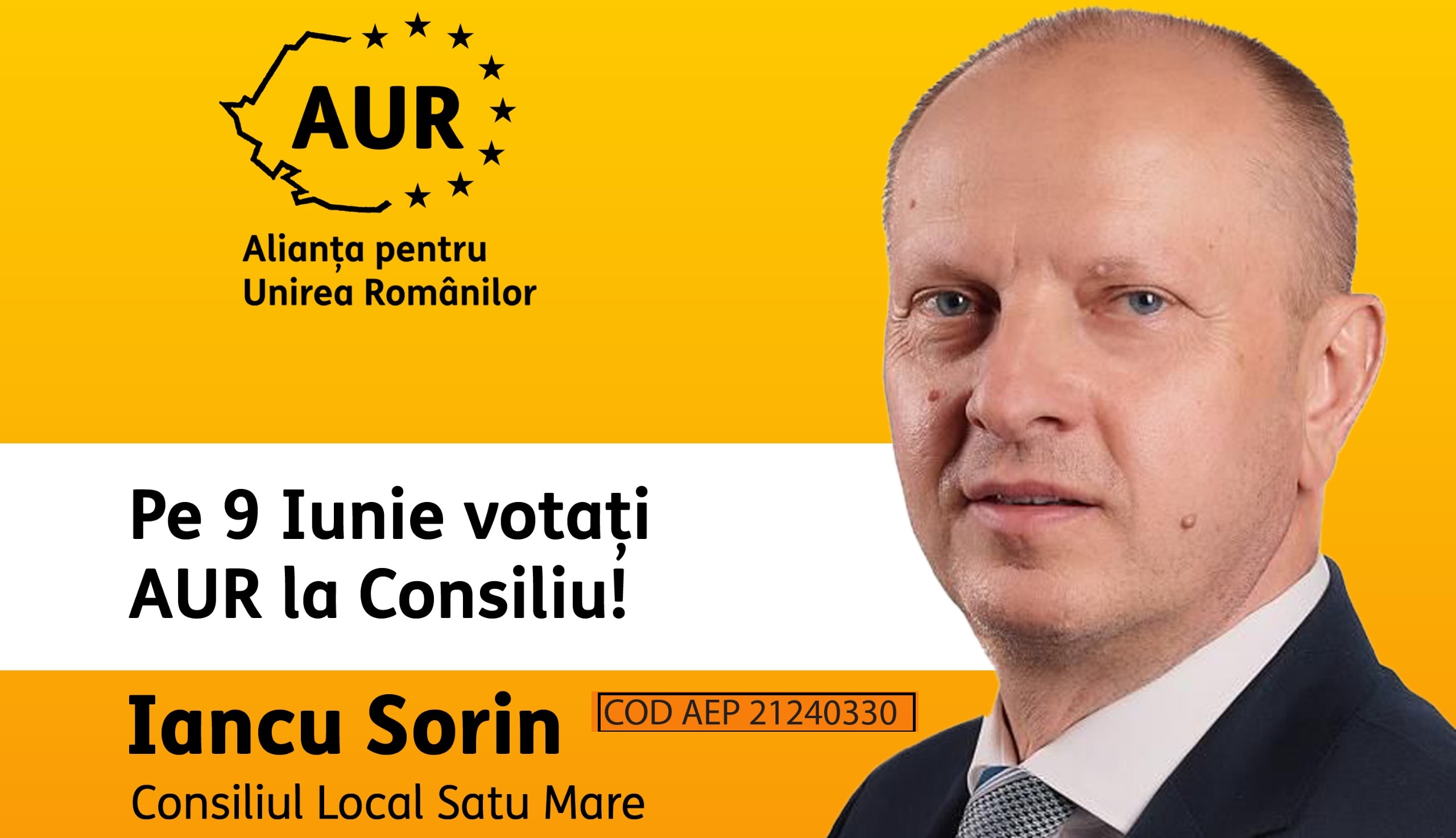 Expertul propus de AUR la Consiliul Local Satu Mare: Sorin Iancu, de profesie economist