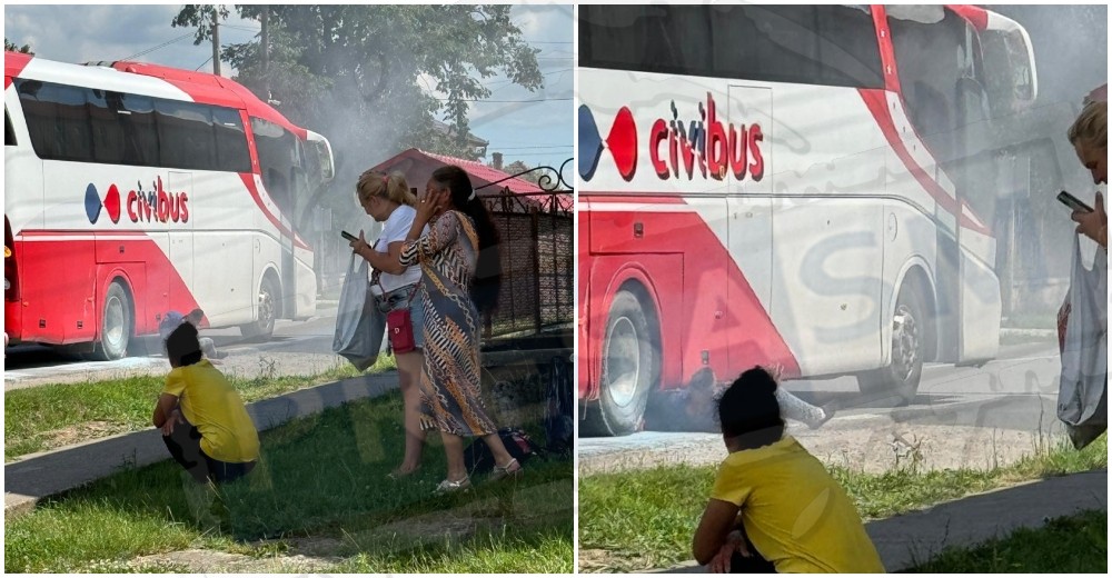 VIDEO. Panică în județul Satu Mare. Incendiu la autobuz, călători evacuați de urgență