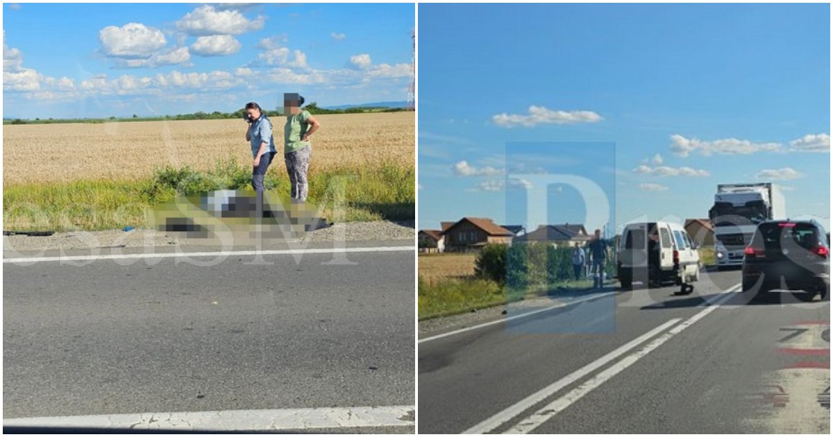FOTO. Accident deosebit de grav pe DN19, în Botiz. Victimă în stare critică
