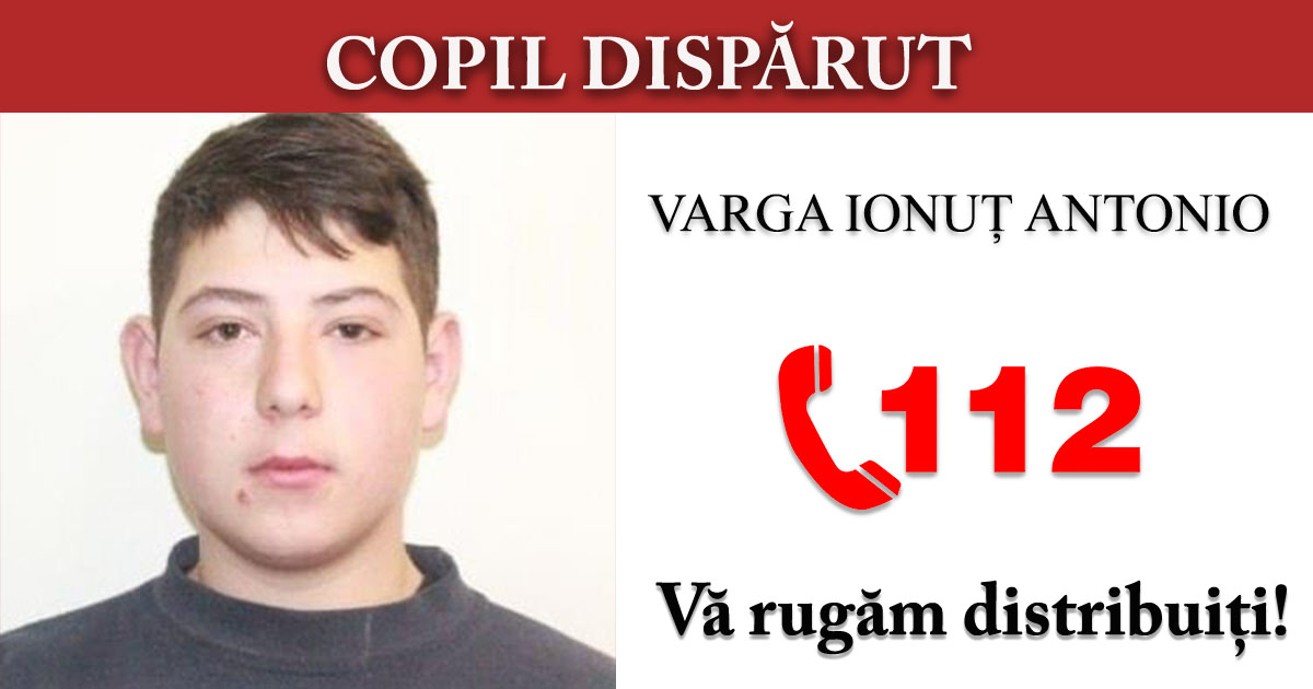 FOTO. Ionuț (15 ani) a dispărut fără urmă. L-ați văzut?!