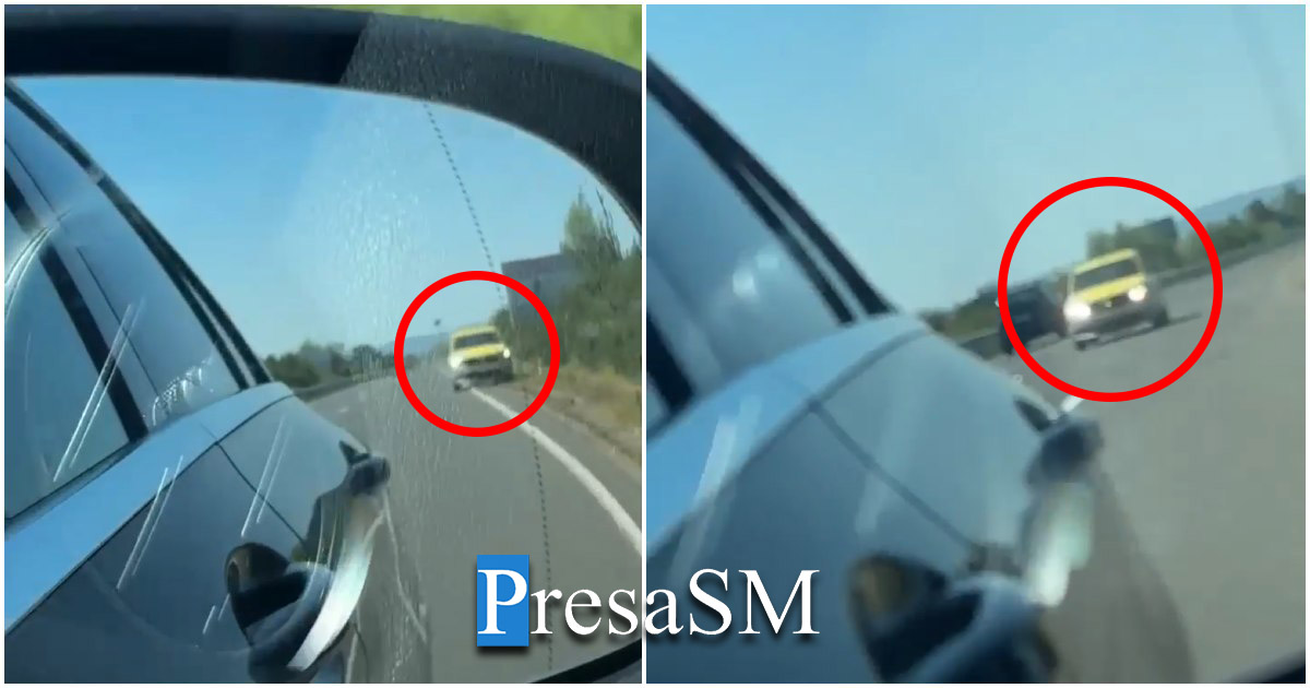 VIDEO. Taximetrist, pericol public, în Satu Mare. Șerpuia cu mașina pe șosea!