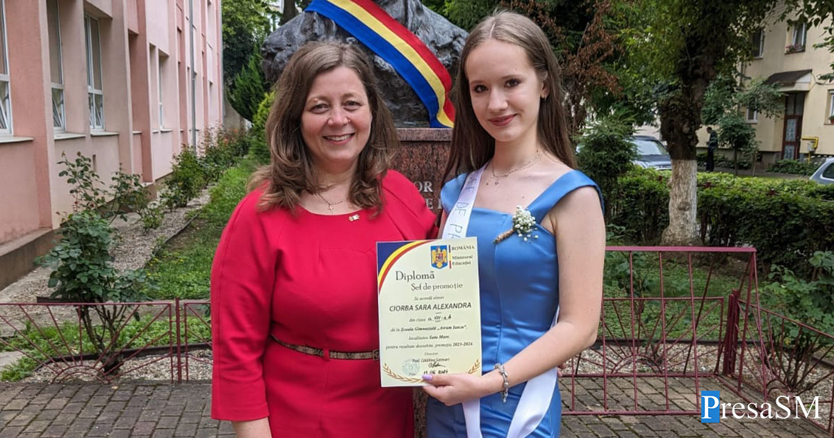 FOTO. Sara este singura elevă din Satu Mare care a luat ZECE la Evaluarea Națională