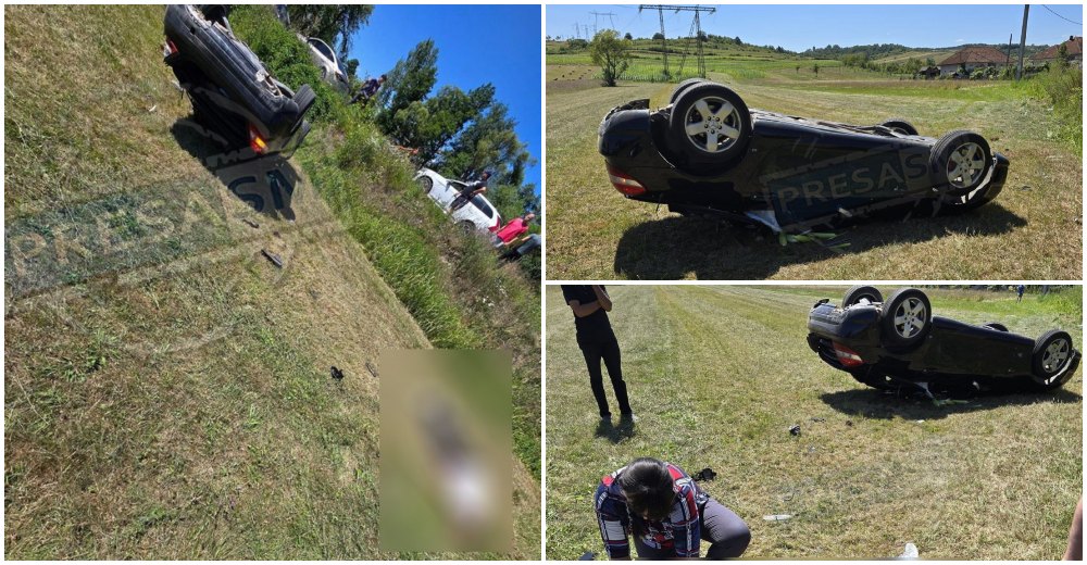 FOTO/VIDEO. Medicul din Bârsău, în stop cardiorespirator. S-a răsturnat cu mașina în județul Satu Mare