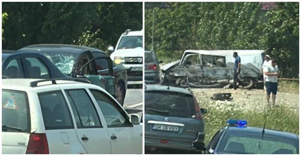 FOTO. Accident violent în județul Satu Mare. Mașini avariate, mai multe persoane implicate