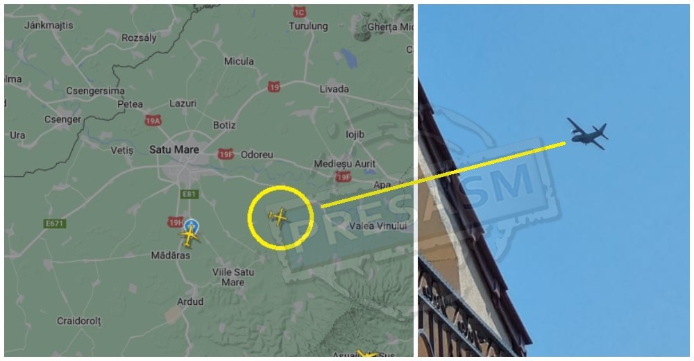 FOTO. Un avion militar a survolat județul Satu Mare. Toate detaliile despre zbor