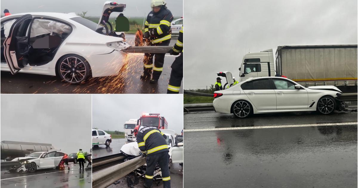 Un tânăr beat gonea cu BMW-ul spre Satu Mare. A făcut accident pe autostradă