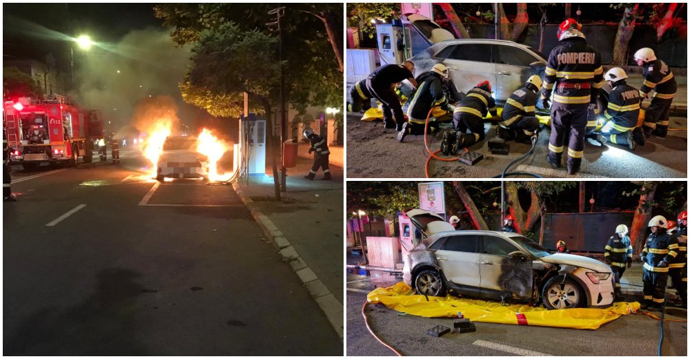 FOTO/VIDEO. De la ce a pornit incendiul la mașina electrică, în municipiul Satu Mare