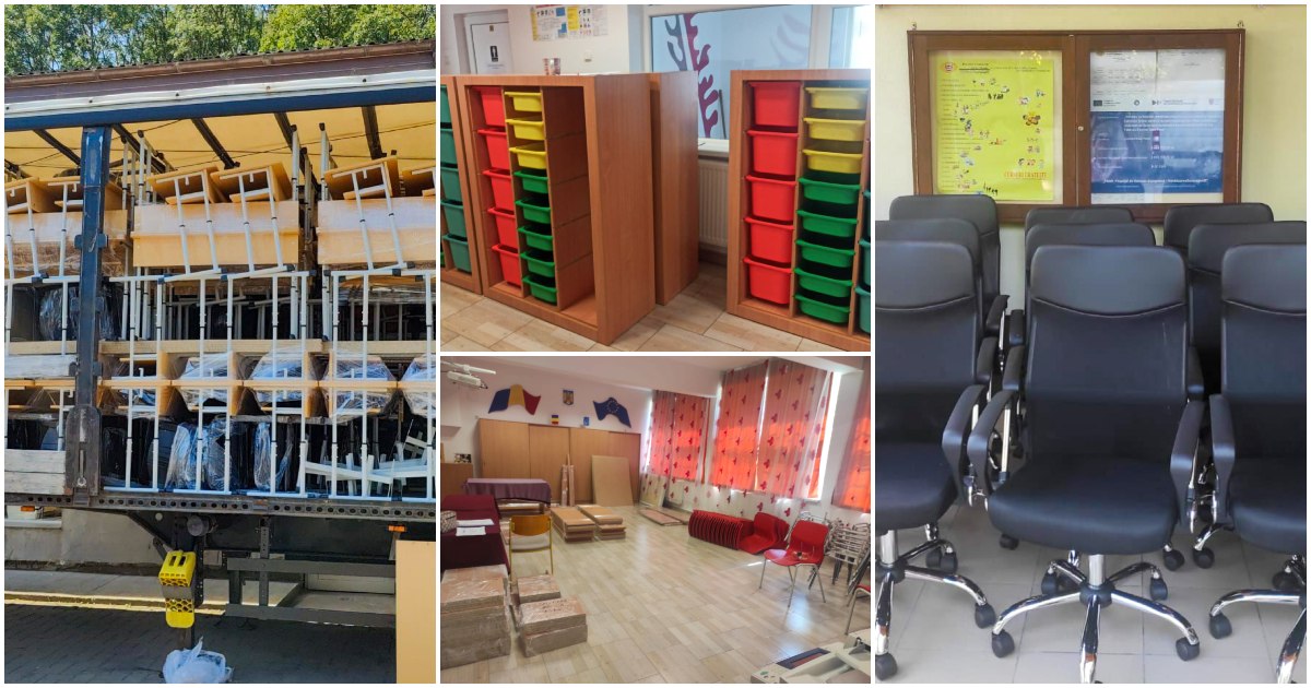FOTO.  Mobilier modern și echipamente tehnologice pentru copiii cu nevoi speciale și cei talentați din Satu Mare
