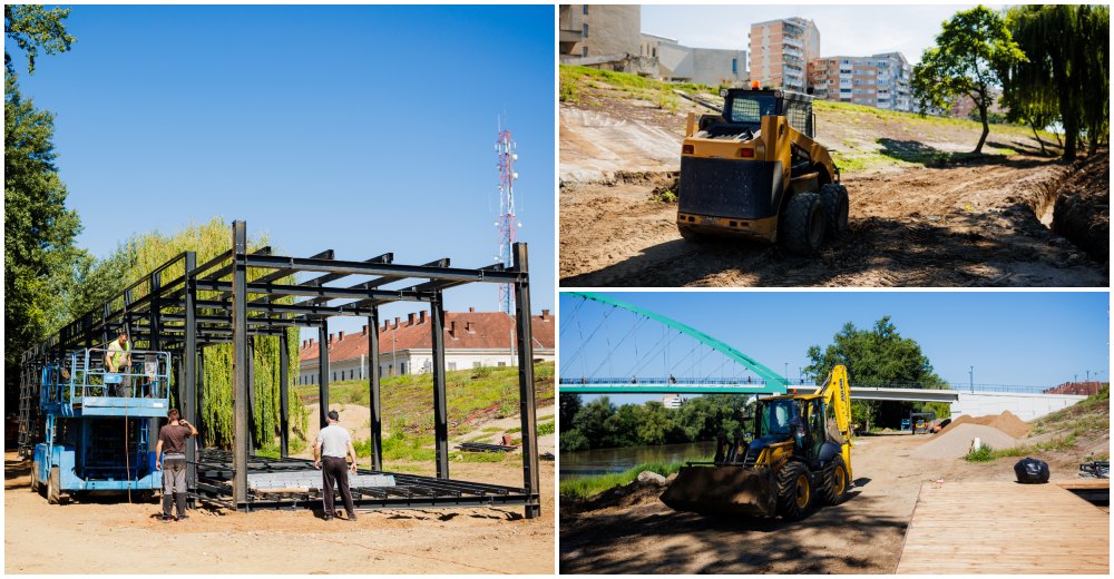 FOTOGALERIE. Malurile Someșului, în Satu Mare, devin un mic rai! Lucrări tot mai avansate