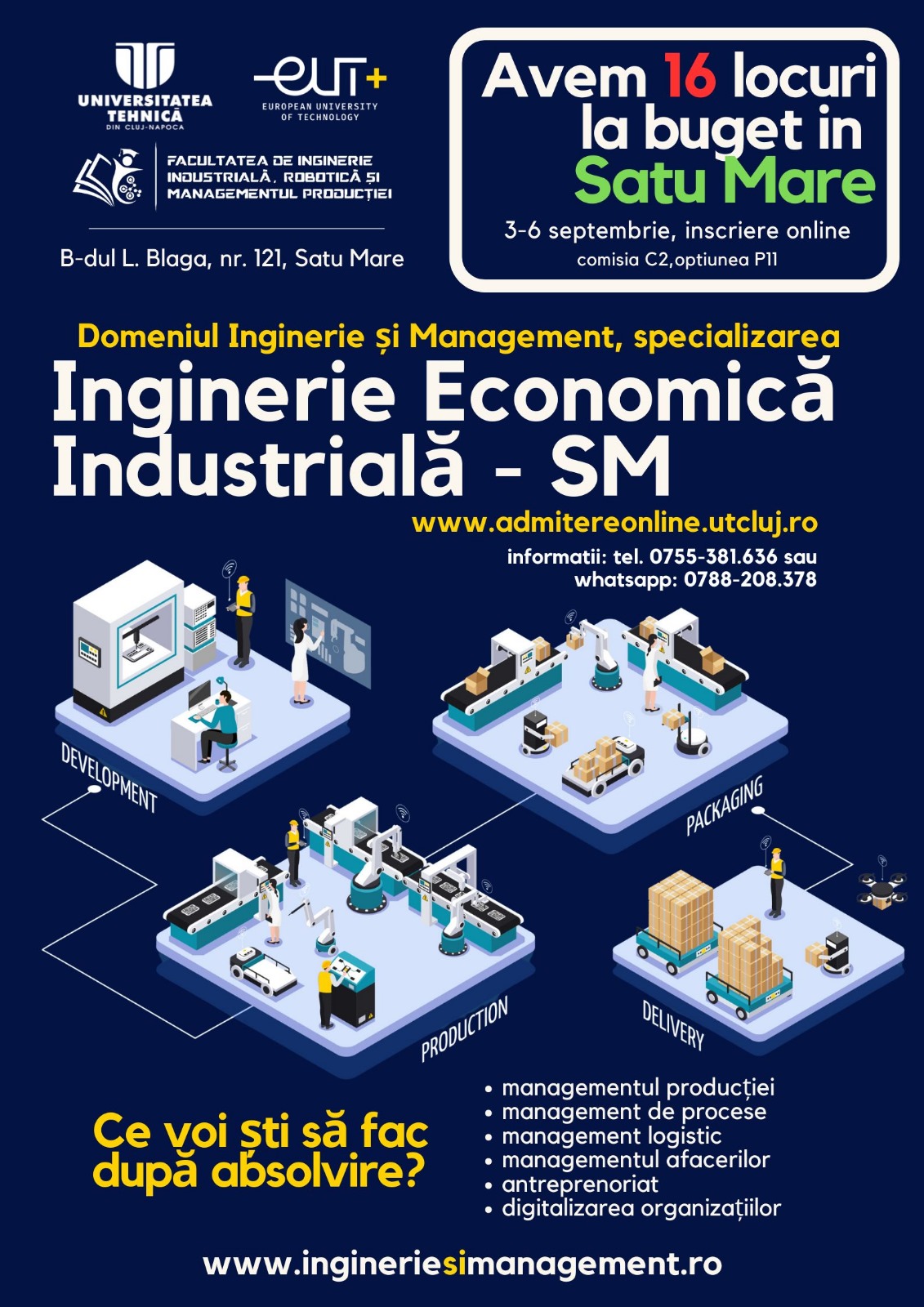 VIDEO. Locuri la buget la Inginerie Economică Industrială în Satu Mare. Reîncep înscrierile la Universitatea Tehnică