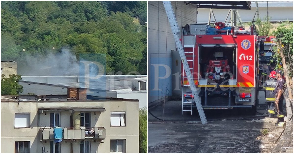 FOTO/VIDEO. Incendiu la fostul Interex din municipiul Satu Mare. Mobilizare a pompierilor