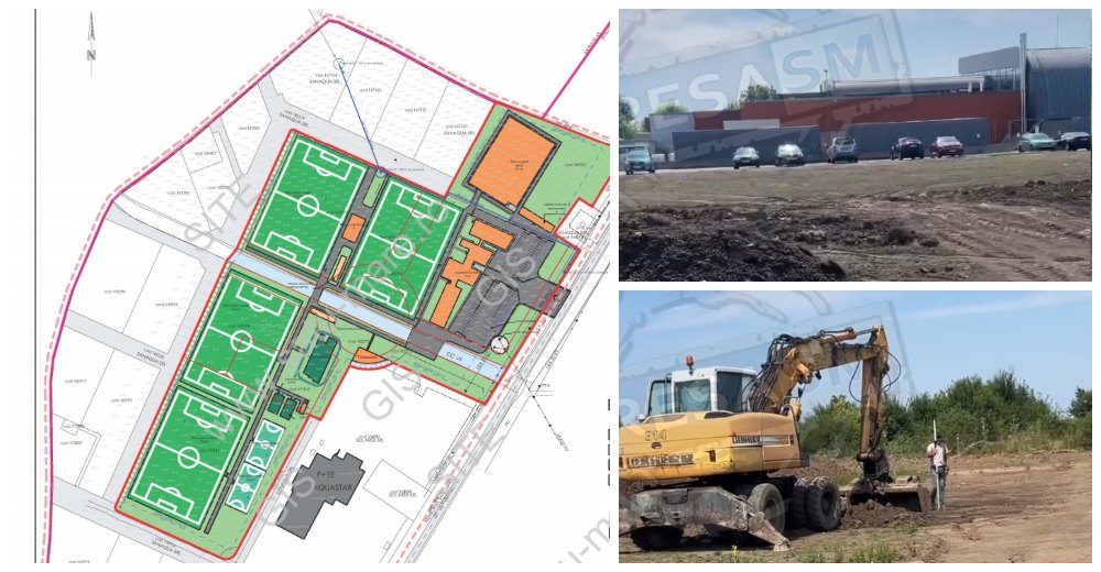 FOTO. A început construirea Academiei de Fotbal din Satu Mare. Un complex sportiv uriaș