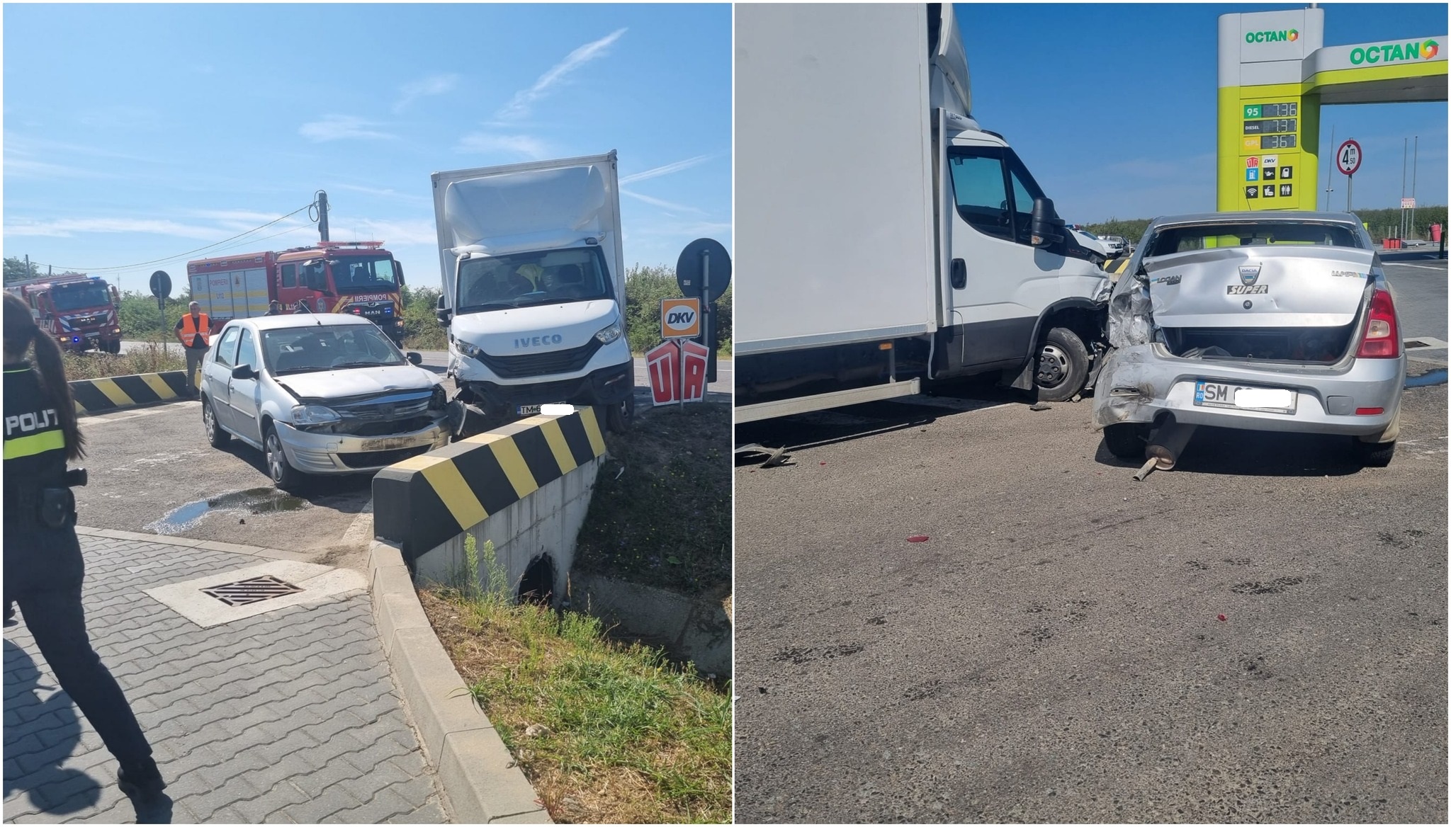 FOTO. Accident în lanț! Sătmărean rănit după ce a acordat prioritate ambulanței