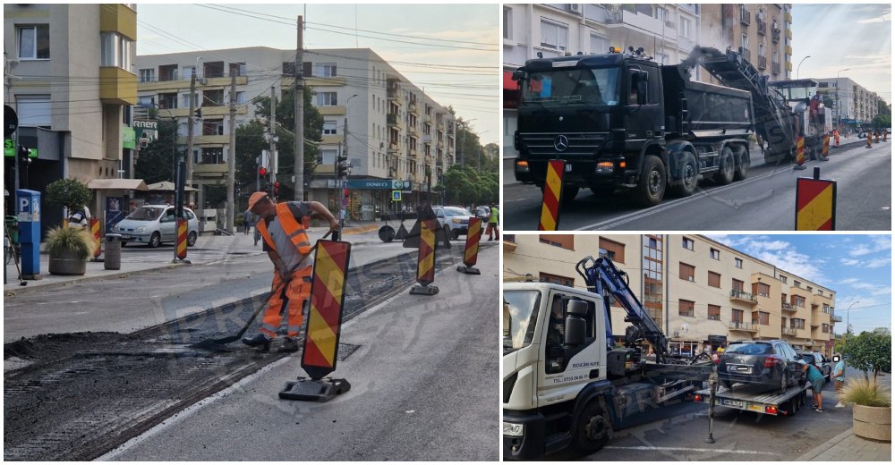 FOTO/VIDEO. Bulevard din Centrul Vechi, închis parțial! Parcarea este strict interzisă, lucrări intense