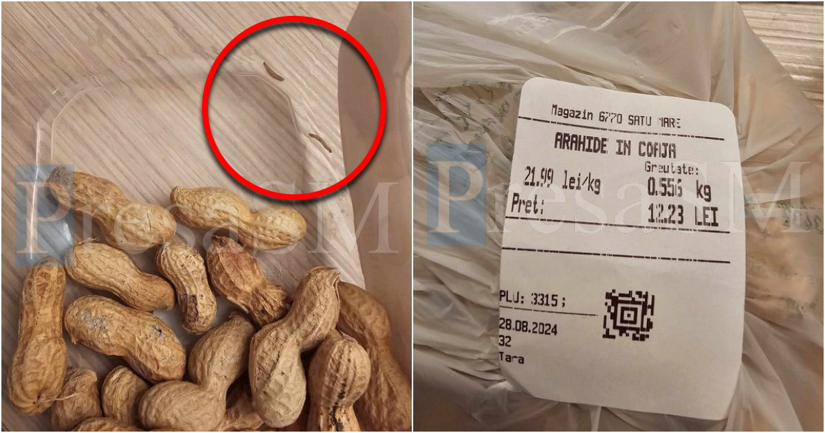 FOTO. Surpriză neplăcută pentru un sătmărean. Alunele au venit la pachet cu viermi