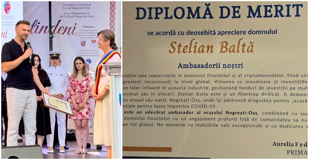 Milionarul Stelian Baltă, care a ajutat mii de sătmăreni, a primit o diplomă de merit
