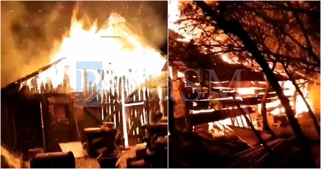 VIDEO. Și-au dat foc la imobil după un grătar, în județul Satu Mare