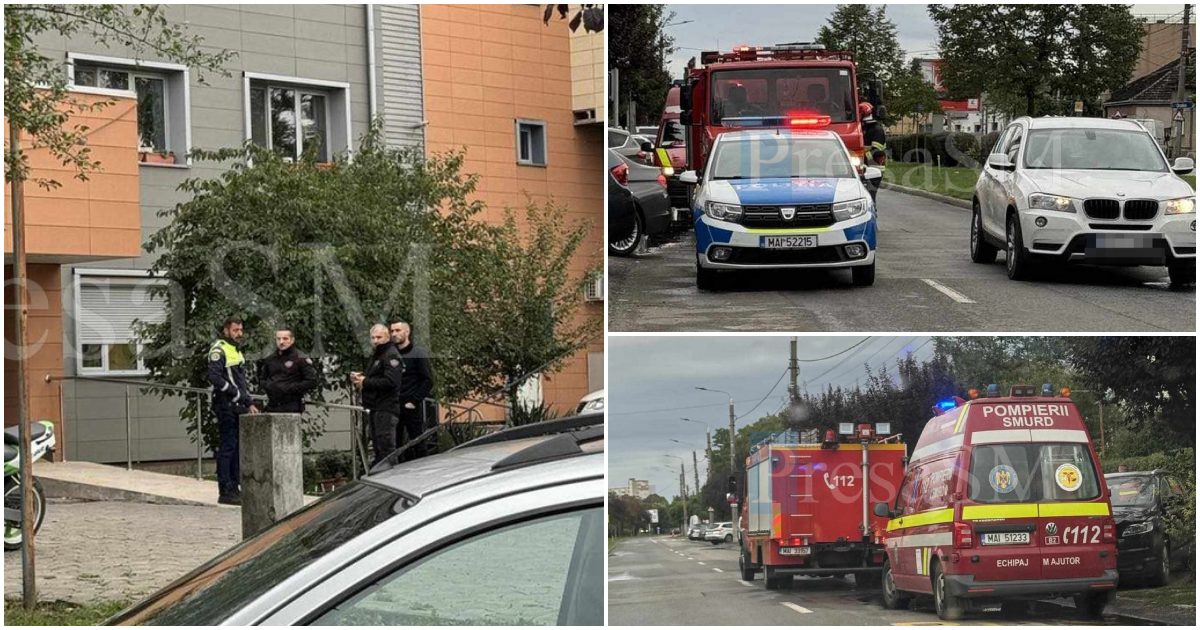 FOTO/VIDEO. Alertă la un bloc B-dul Cloșca. Mobilizare a Polițiștilor și Pompierilor