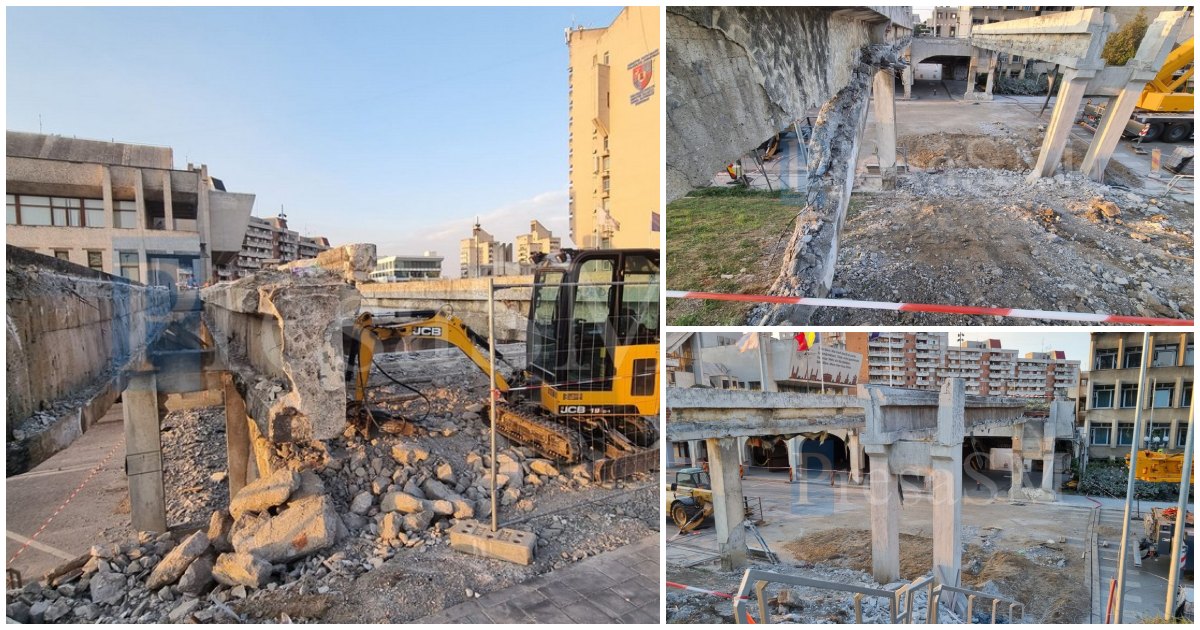 FOTO. Imagini de pe șantierul pasarelelor pietonale. Lucrările de reabilitare, în plină desfășurare